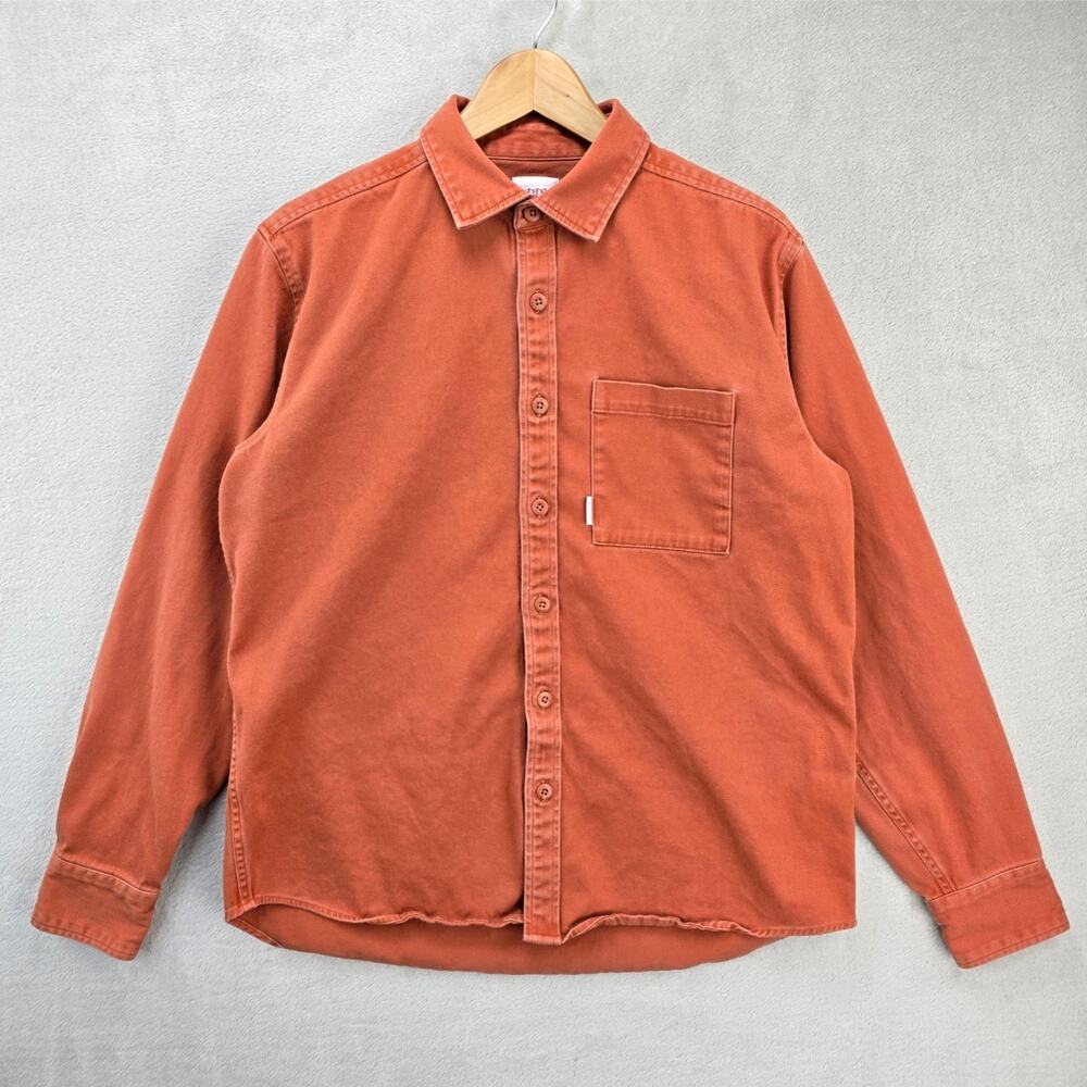 Topo Designs Shirt Mens Large Button Up Twill Utility Organic Cotton Stretch